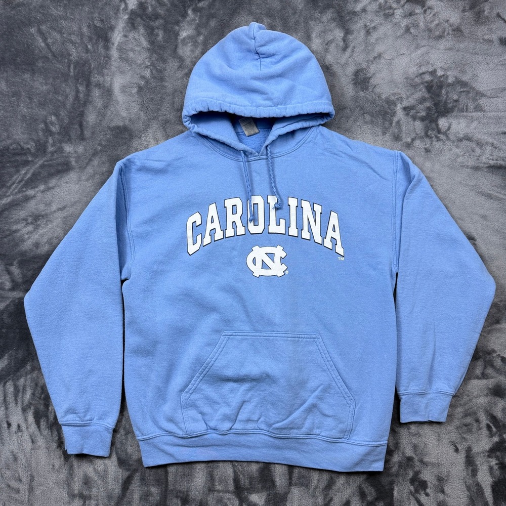 Gildan UNC Hoodie Mens Medium Blue North Carolina Tar Heels Pullover Sweatshirt